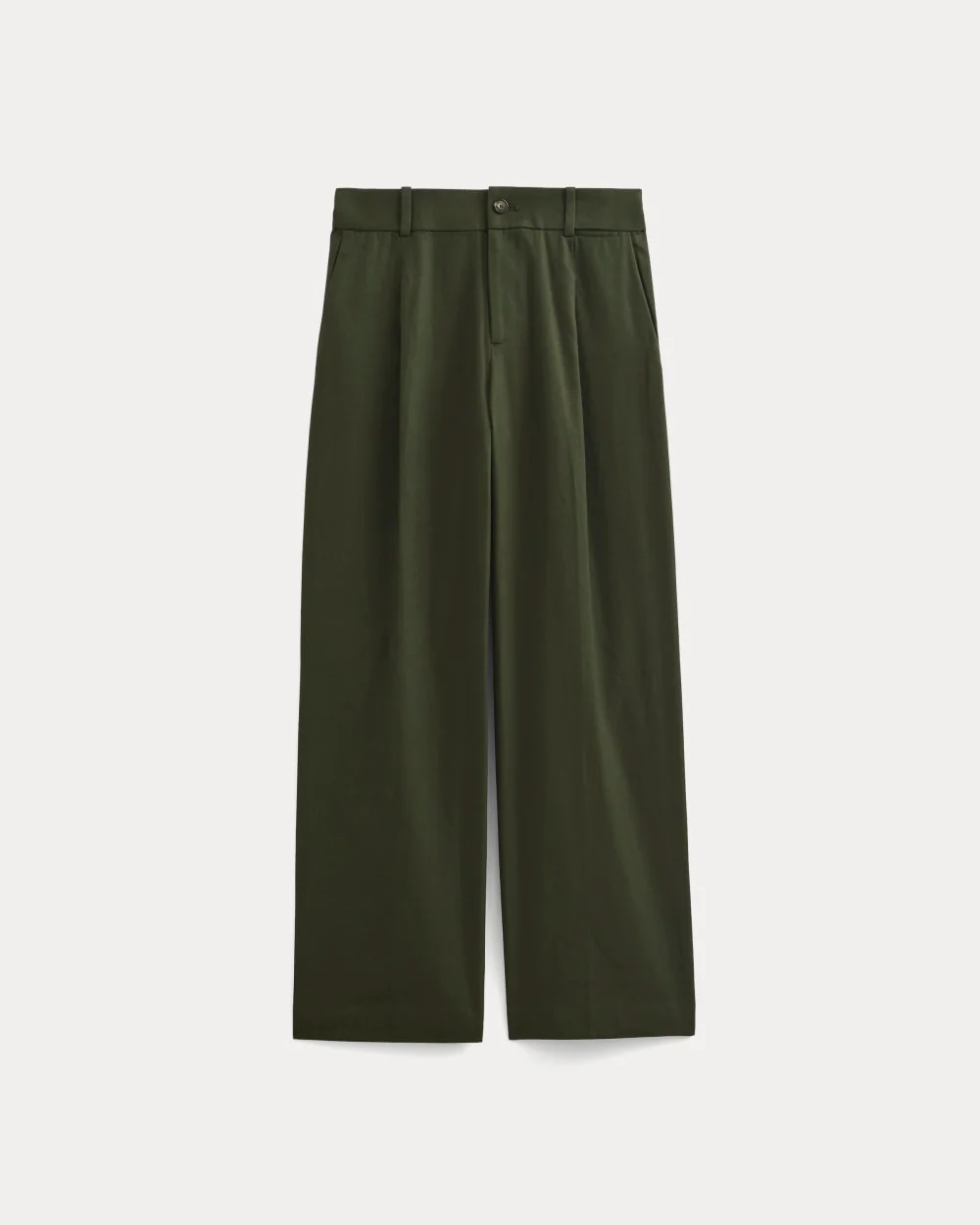 Wide-Leg Trouser in Buttersmooth | Dark Green | 32 Inseam