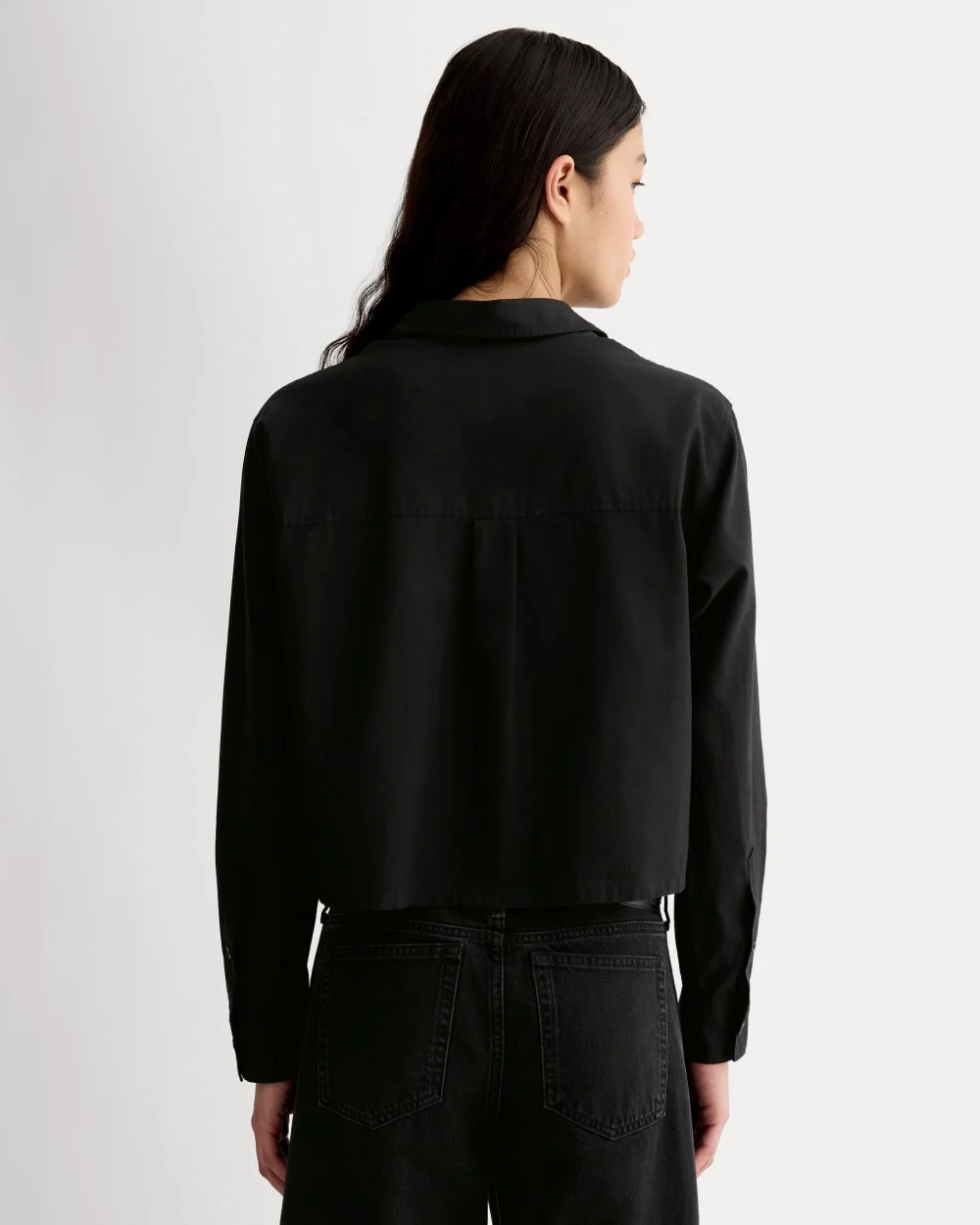 The Way-Short Shirt in Silky Cotton | Black