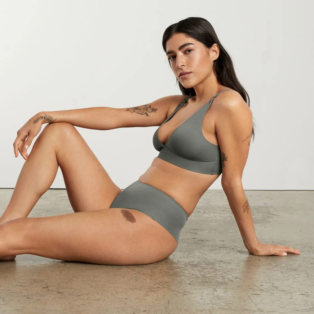 The Invisible High-Rise Thong | Pewter Green