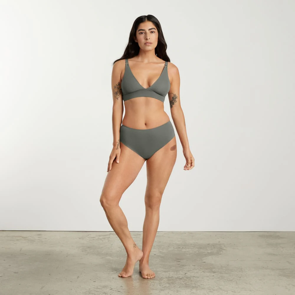 The Invisible High-Rise Thong | Pewter Green
