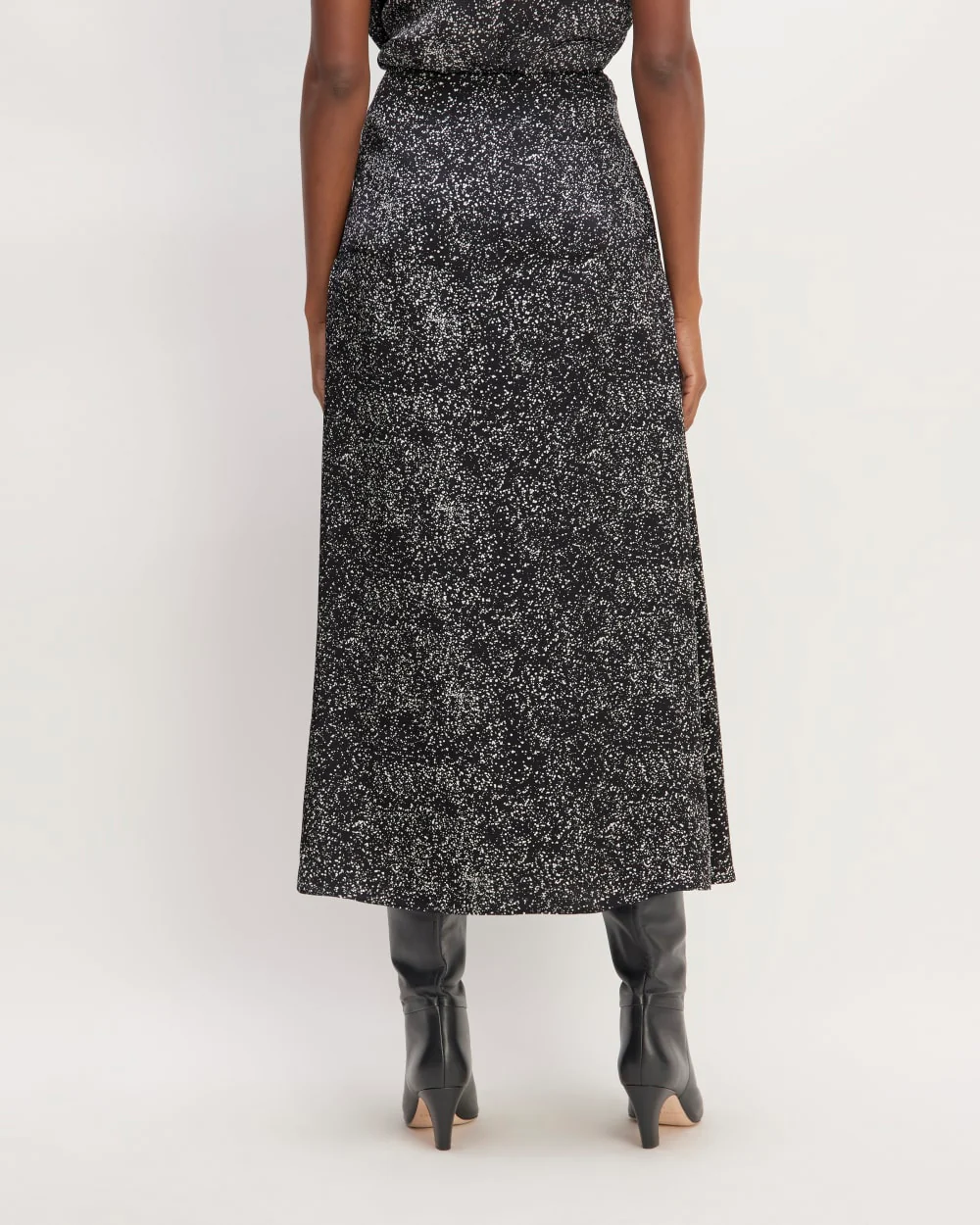 The Hammered Satin Slip Skirt | Black Moonsplatter