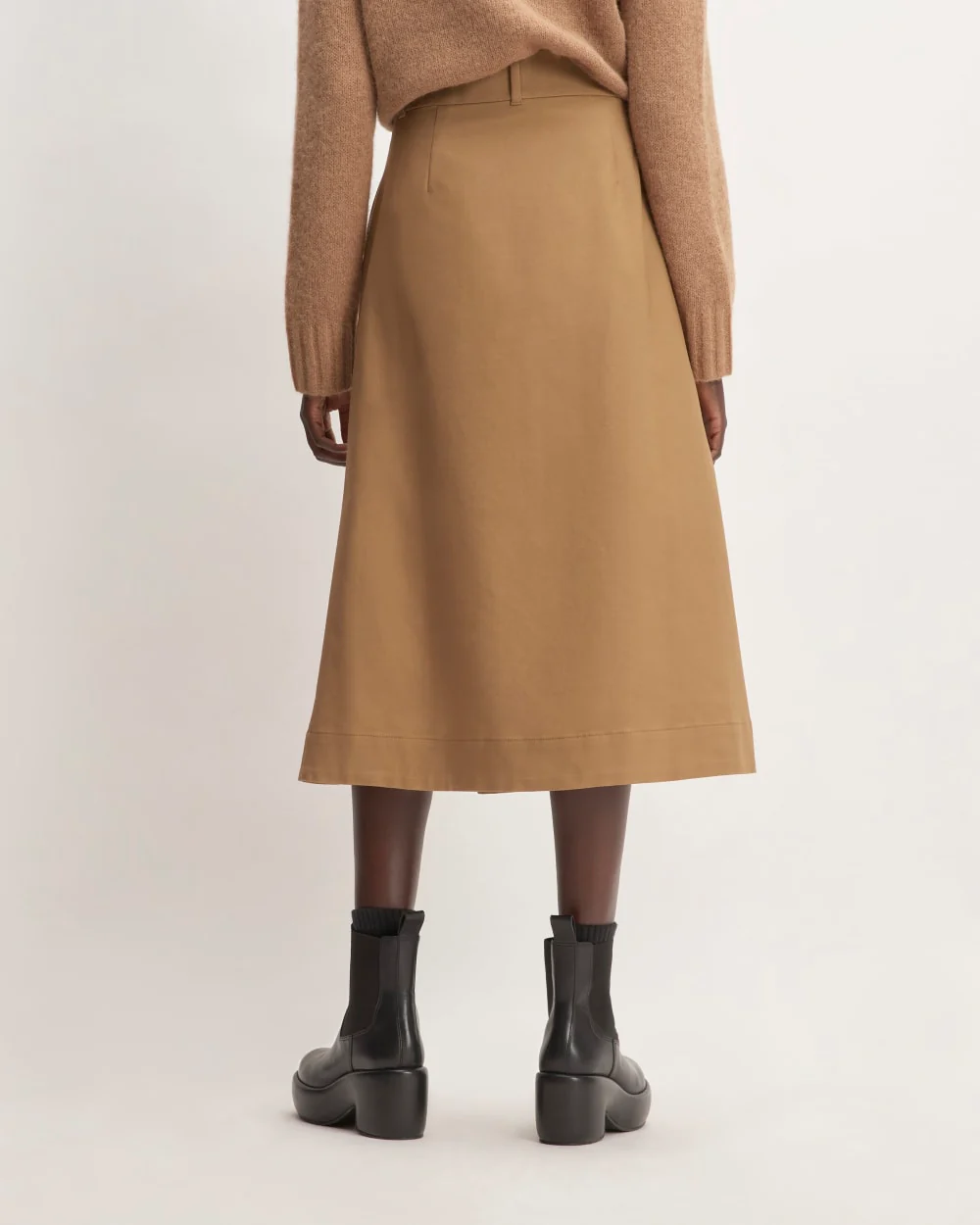 The Structured Cotton A-Line Skirt | Toasted Coconut