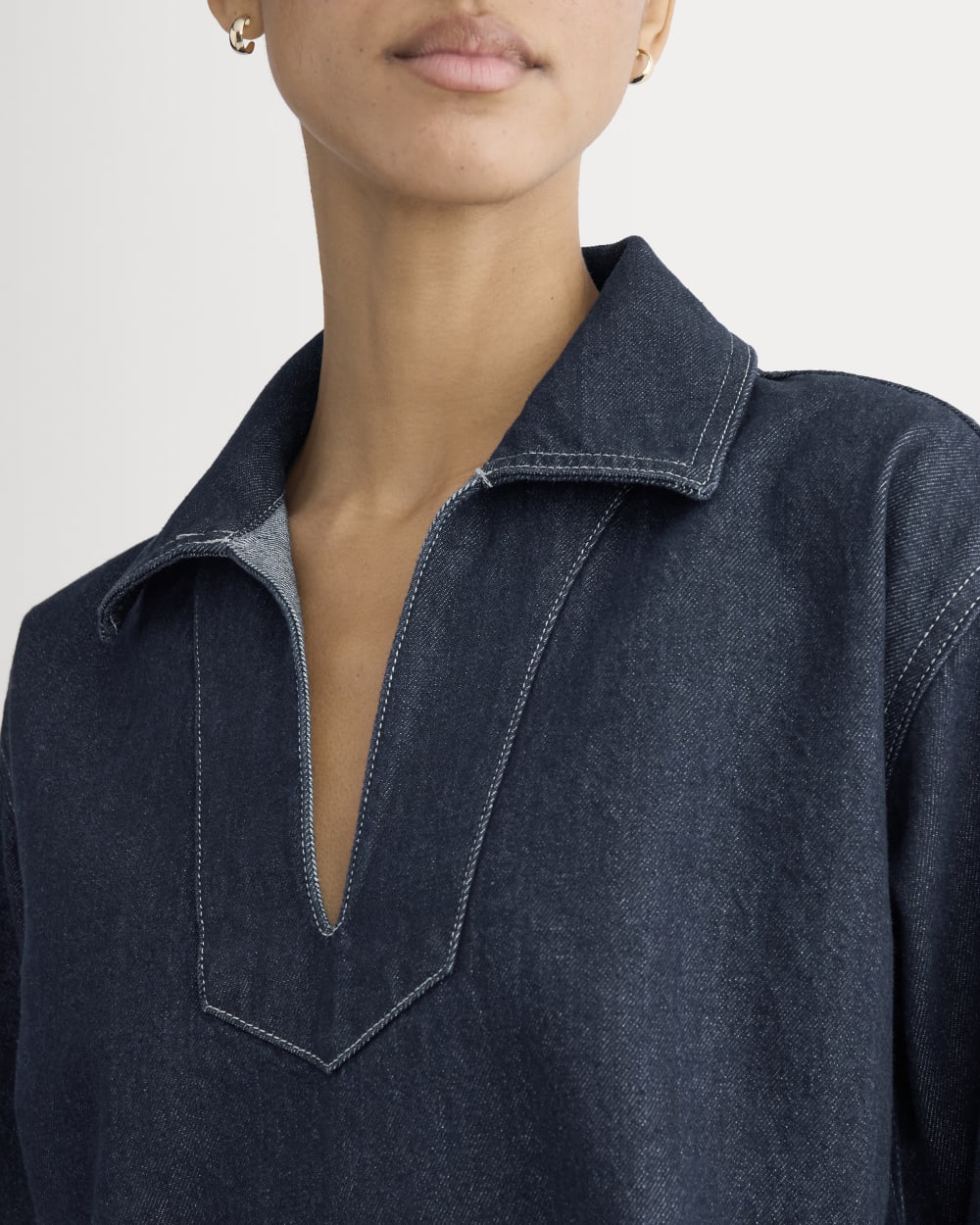 The Cropped Denim Tunic | Tungsten Rinse