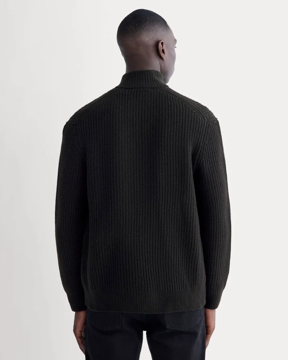 The Felted Merino Half-Zip Sweater | Black