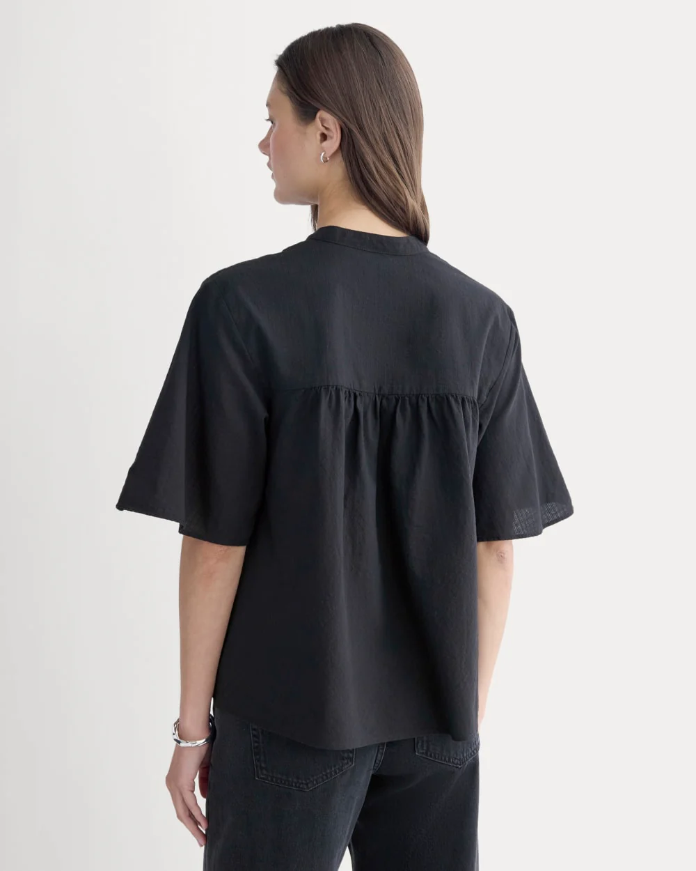 The Gauze Tie-Front Shirt | Black