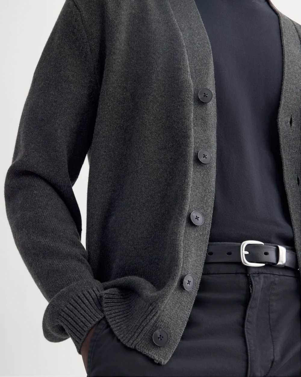 The Classic Cardigan in Everyday Cotton | Heathered Soot
