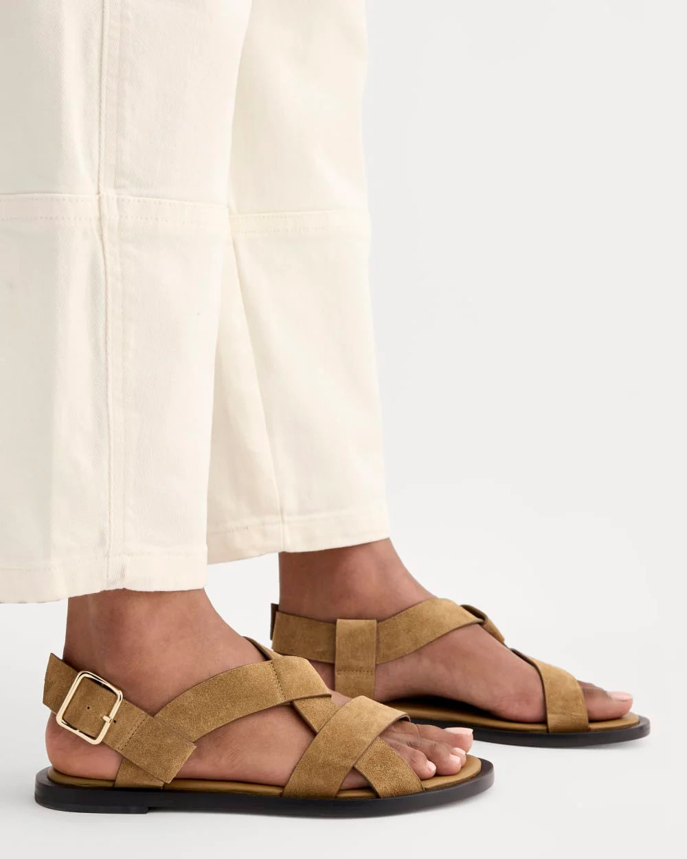 The City Strap Sandal | Sand Suede