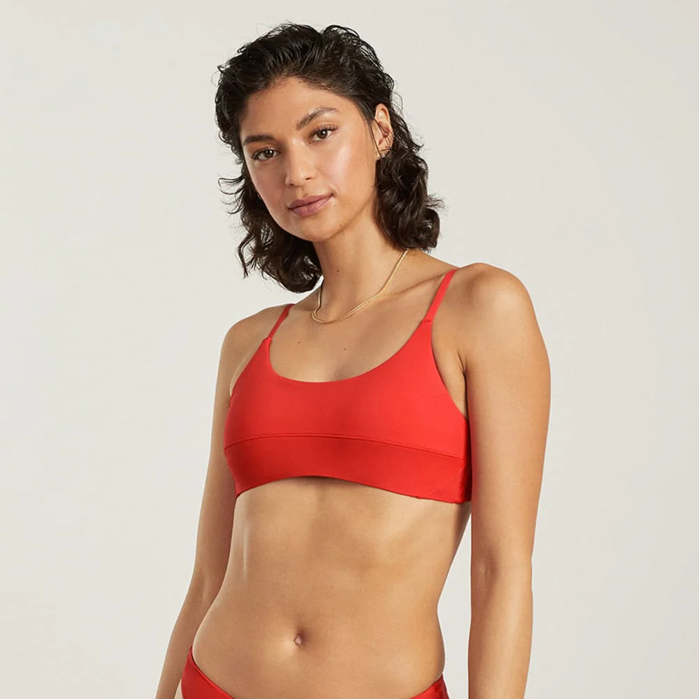 The Scoop-Neck Bikini Top | Bright Red