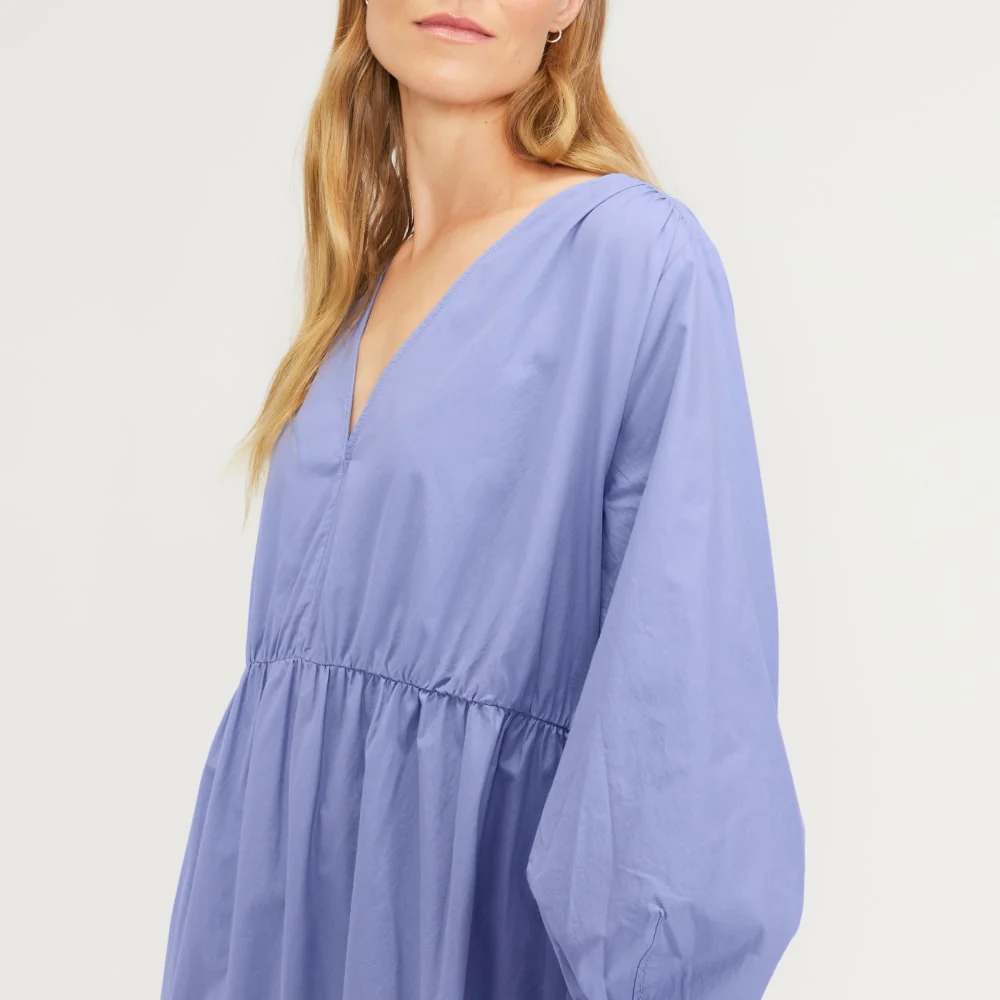 The Poplin Tiered Dress | Cornflower Blue
