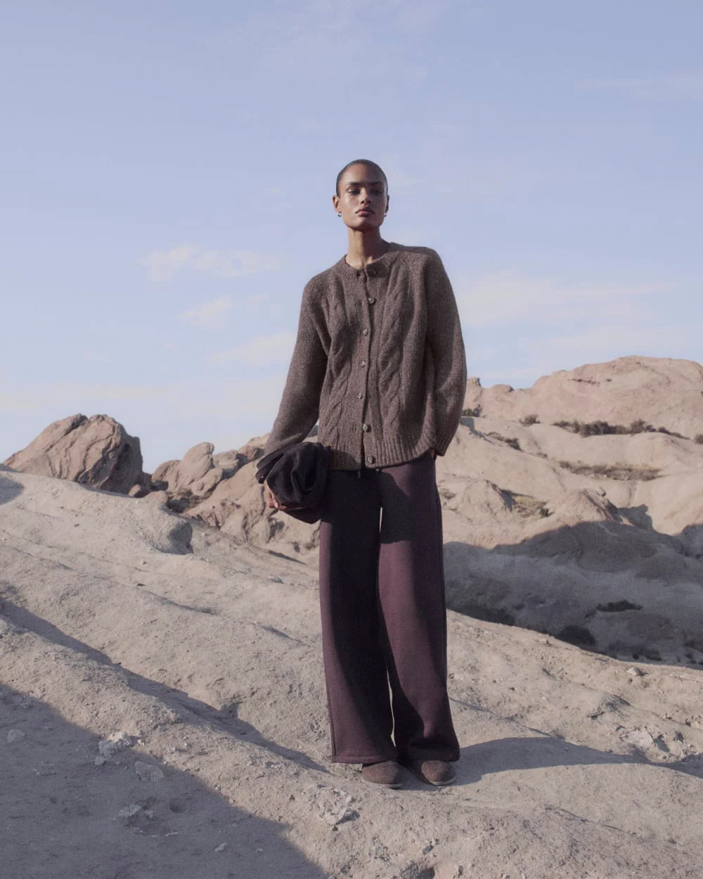 Cloud Cable Cardigan | Heathered Burgundy