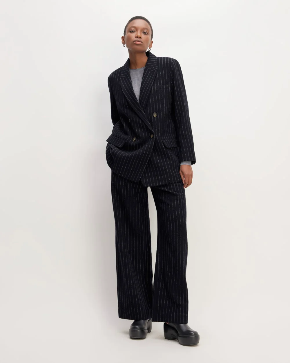 The ReWool® Double-Breasted Blazer | Navy / Bone