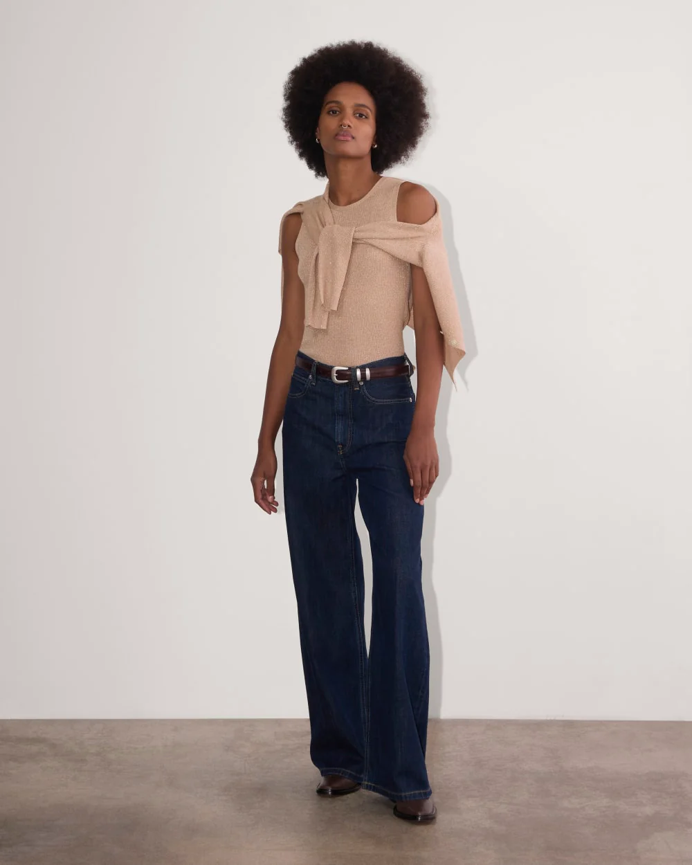 The Tank in Lurex Merino | Rose Gold