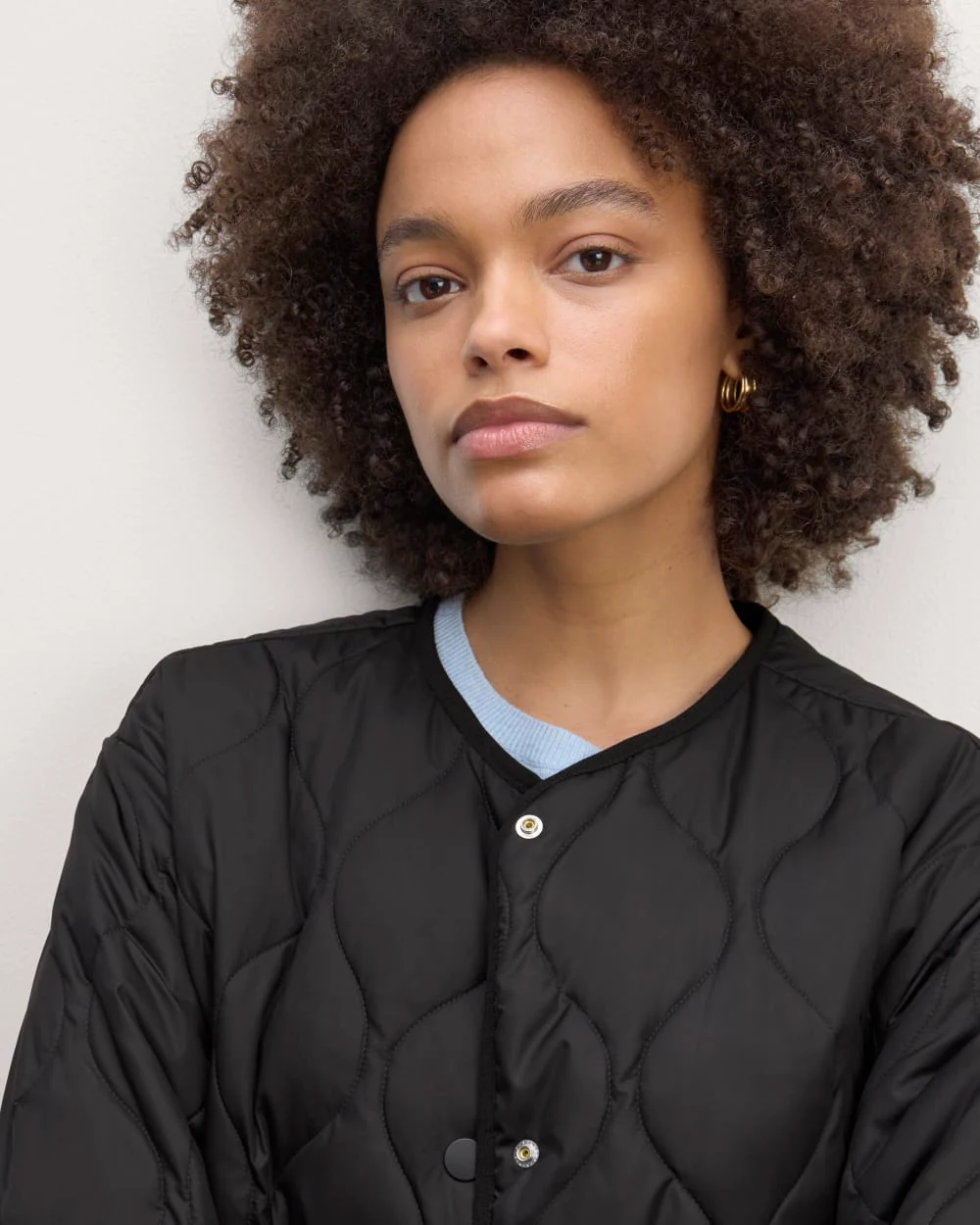 The Long Quilted Liner | Black