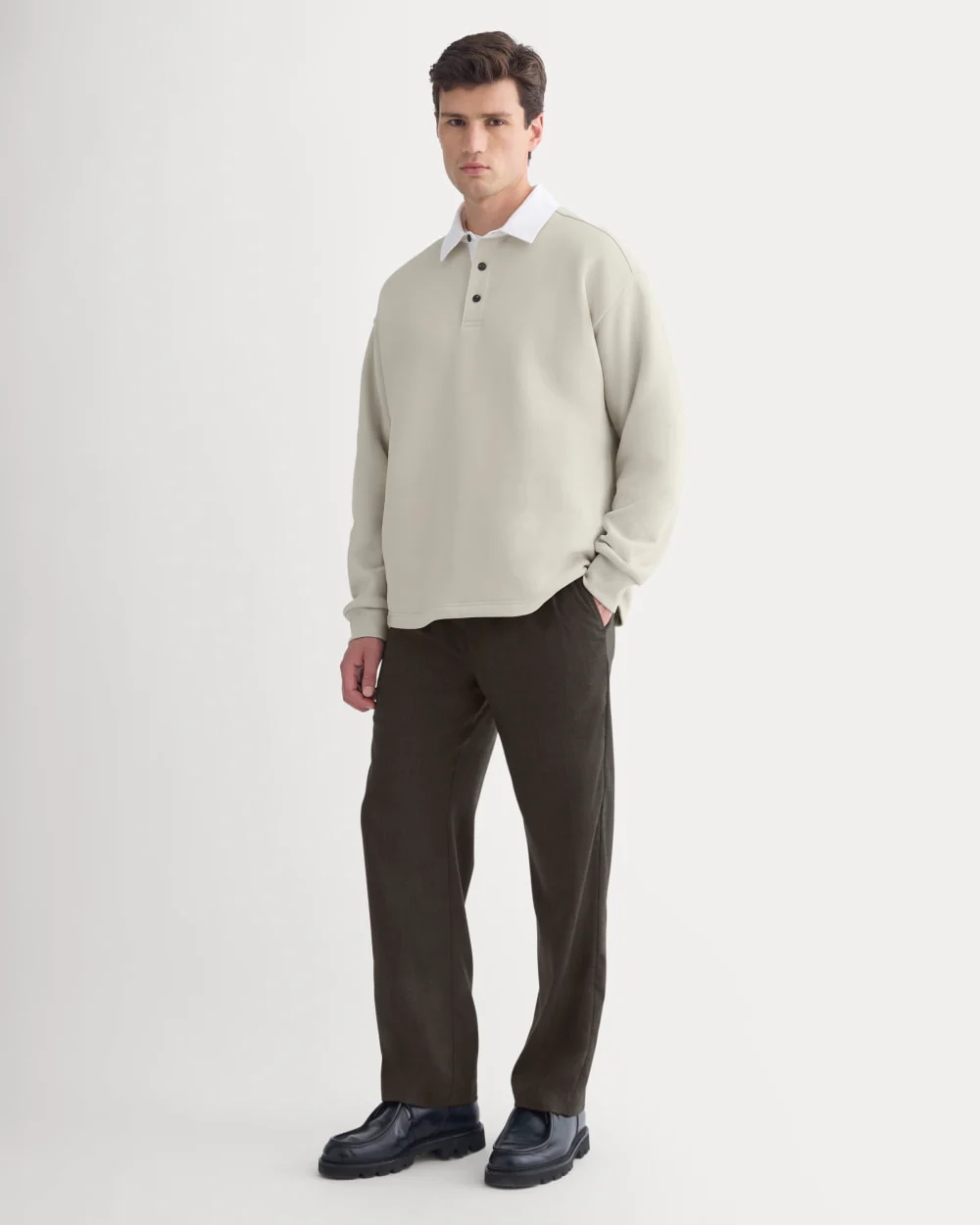 Luxe Fleece Rugby Polo | Peyote