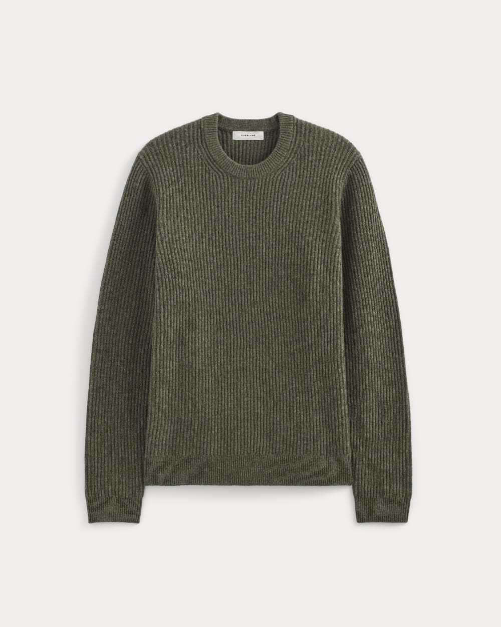The Fisherman Crew in Wool Cashmere | Heathered Army Green