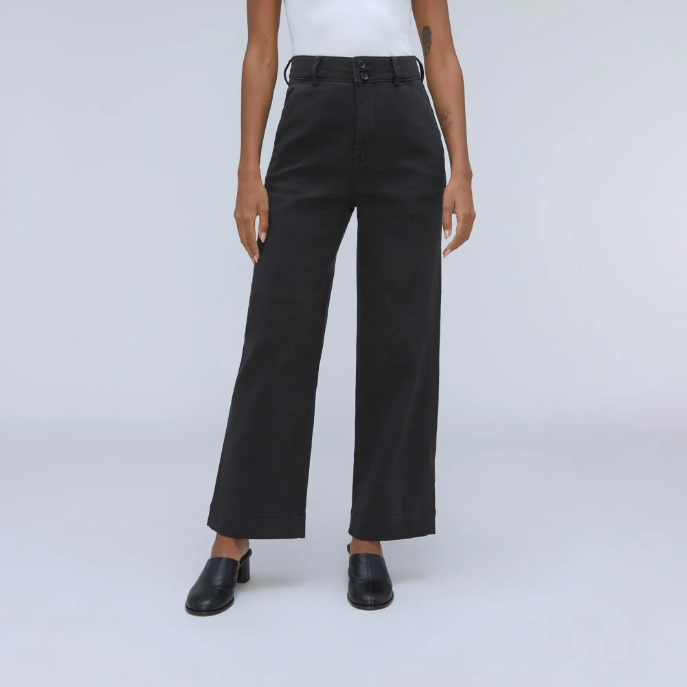 The Organic Wide-Leg Pant | Black