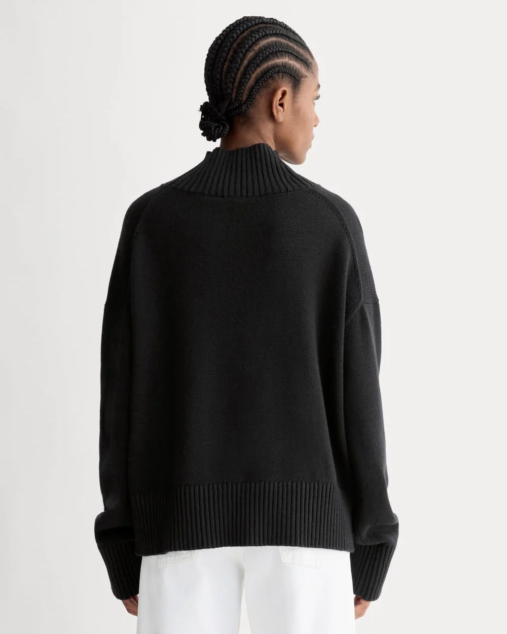 The Boxy Turtleneck in Everyday Cotton | Black