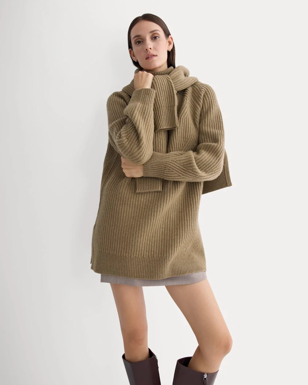 Cocoon Turtleneck in Wool Cashmere | Toast