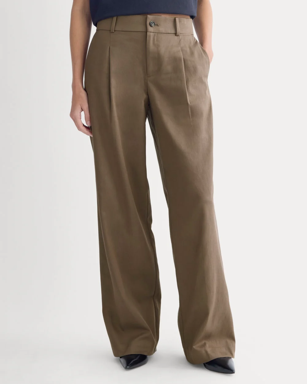 Wide-Leg Trouser in Buttersmooth | Deep Taupe | 30 Inseam