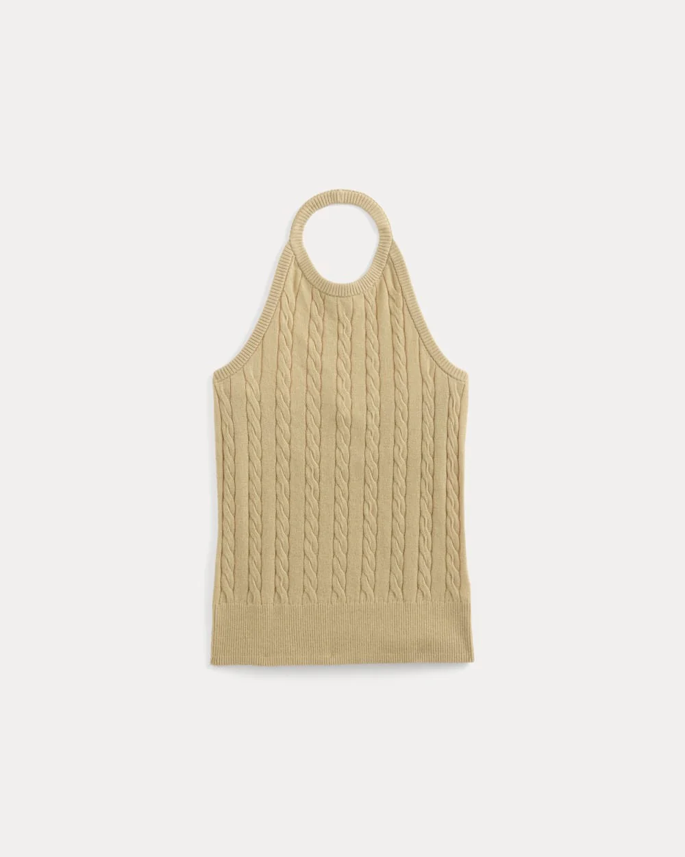 The Cable Halter in Cotton Cashmere | Classic Khaki