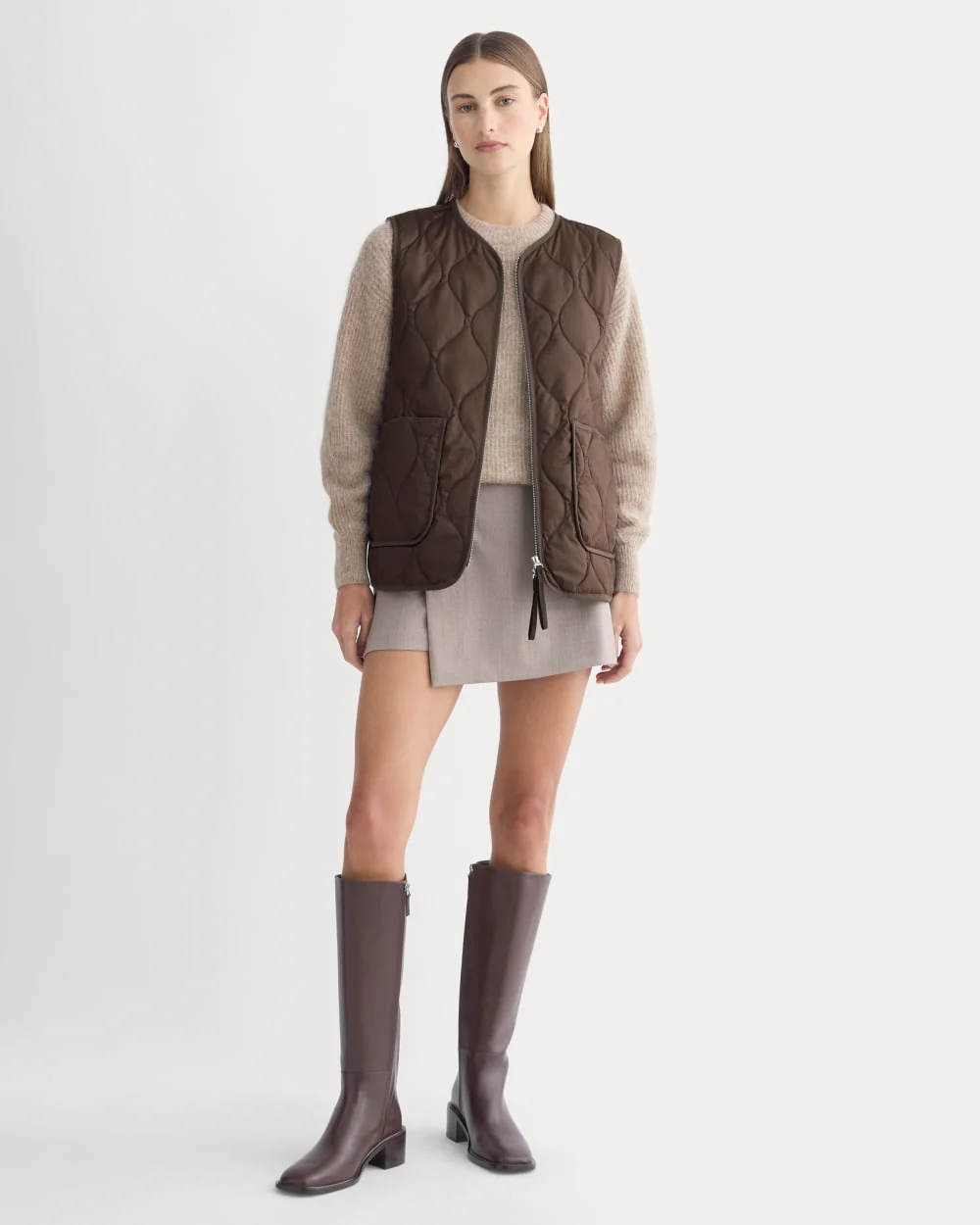 ReNew Quilted Vest | Coffee Bean