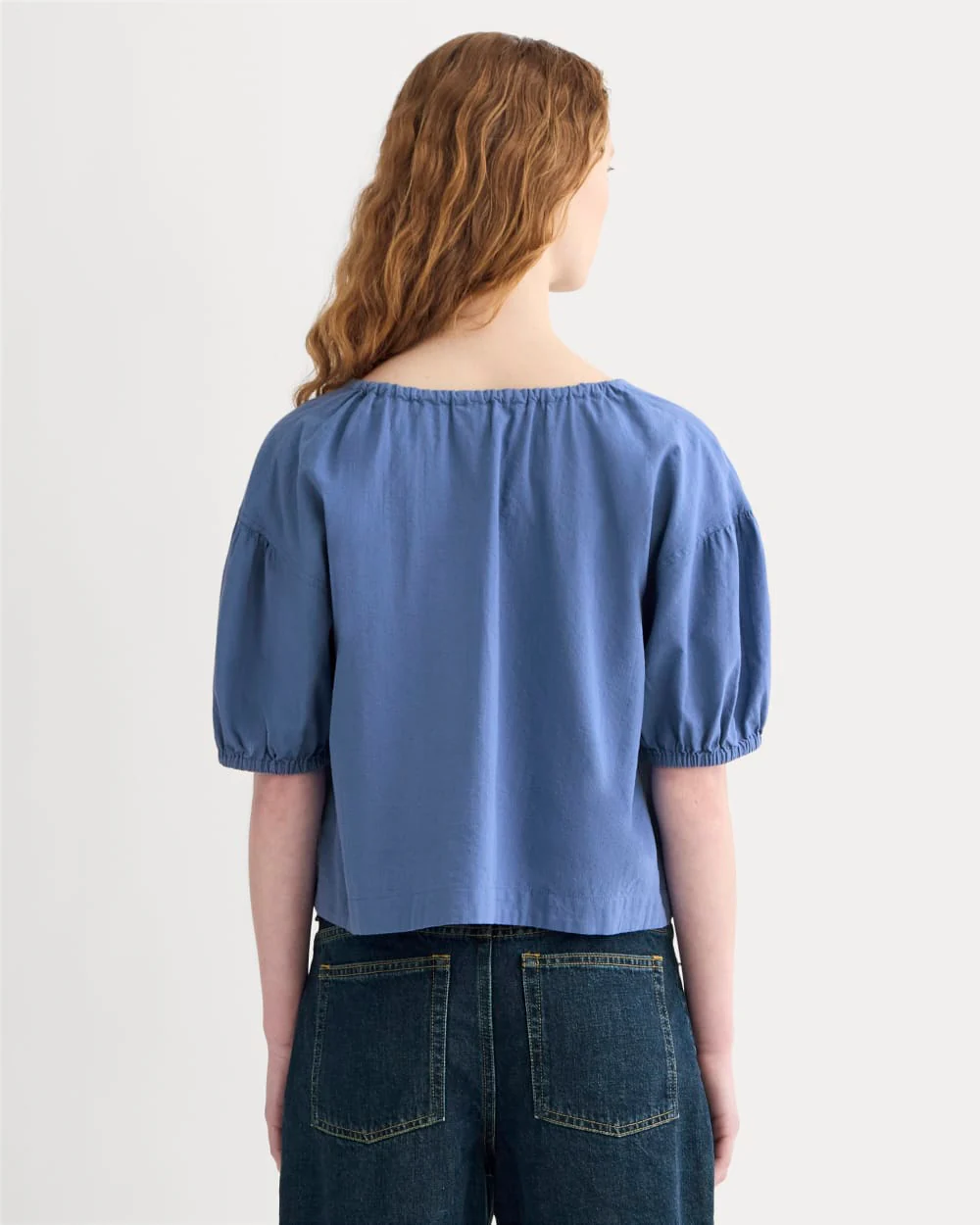 The Gauze Button-Up | Soft Cobalt