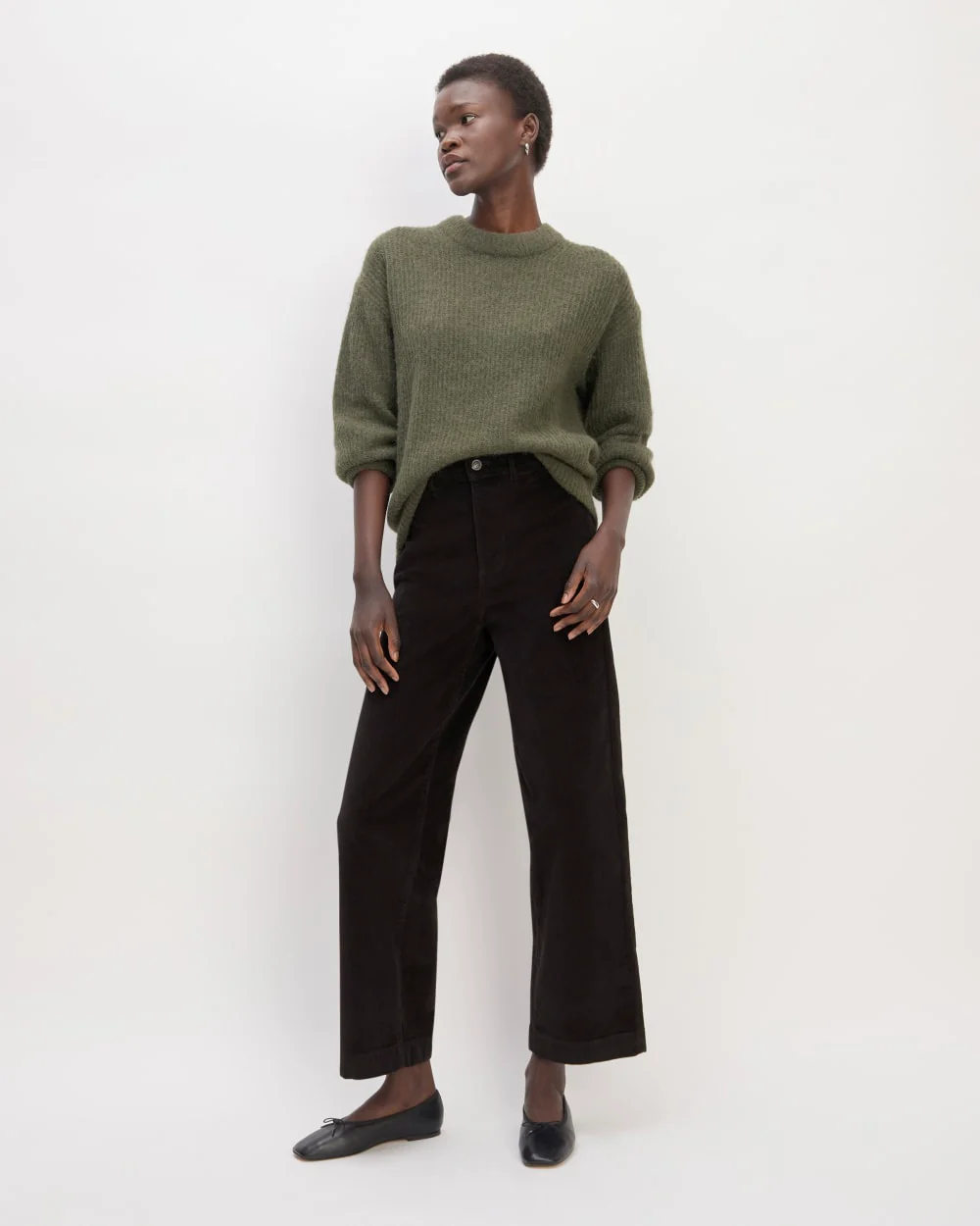 The Corduroy Wide-Leg Pant | Black