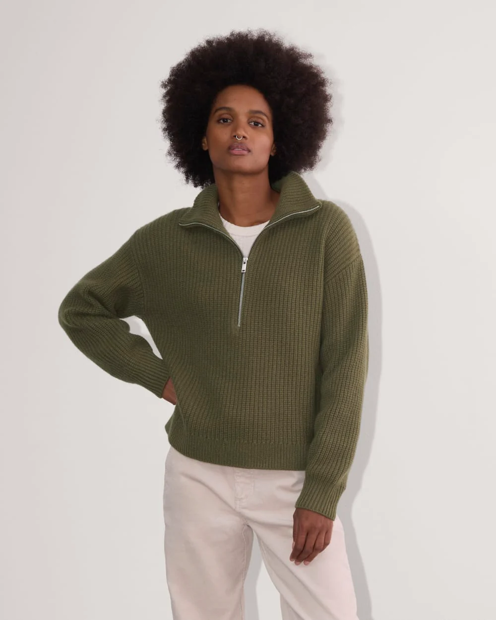 The Half-Zip Sweater in Luxe Merino | Kalamata