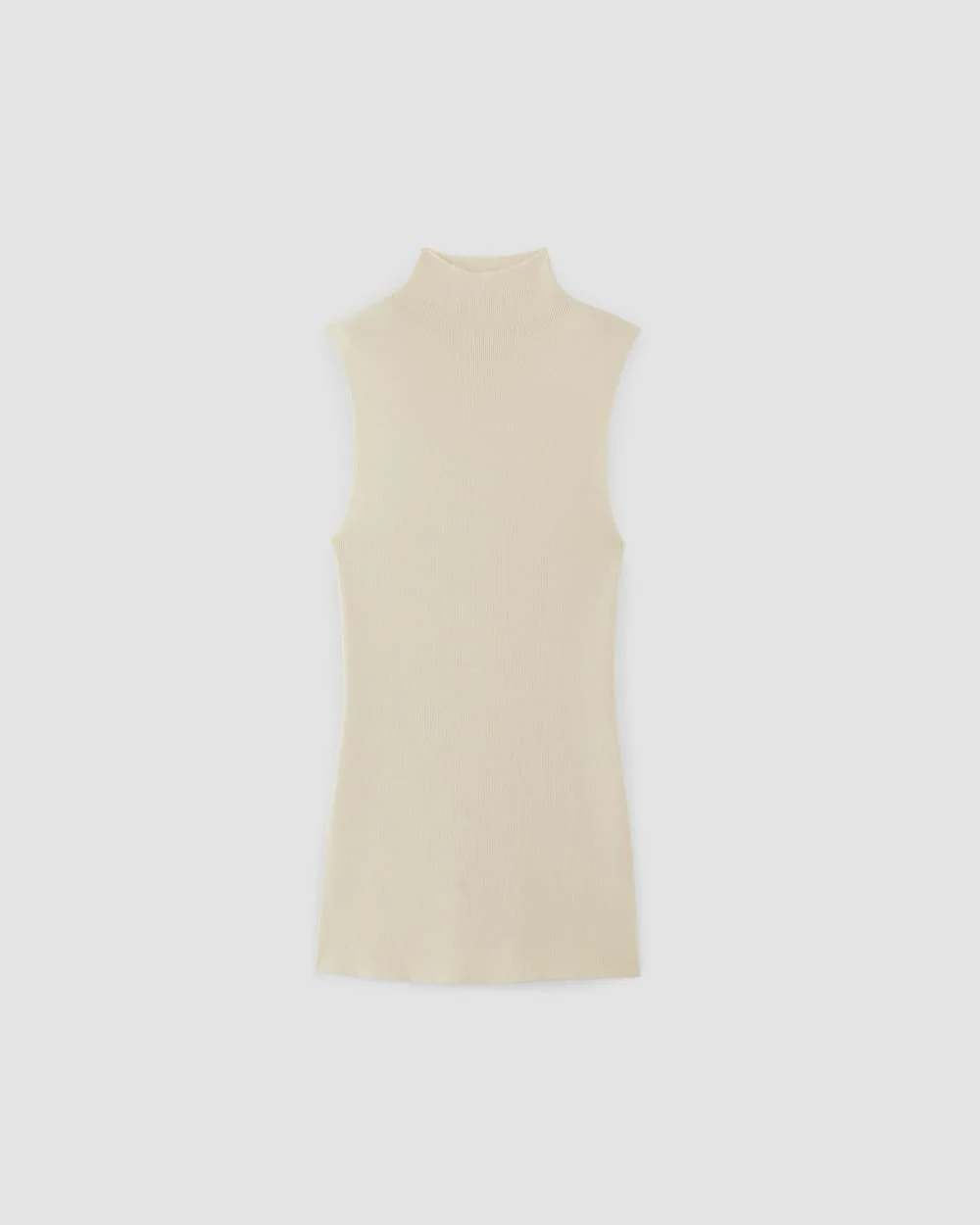 The Viscose Mock Neck Top | Beige