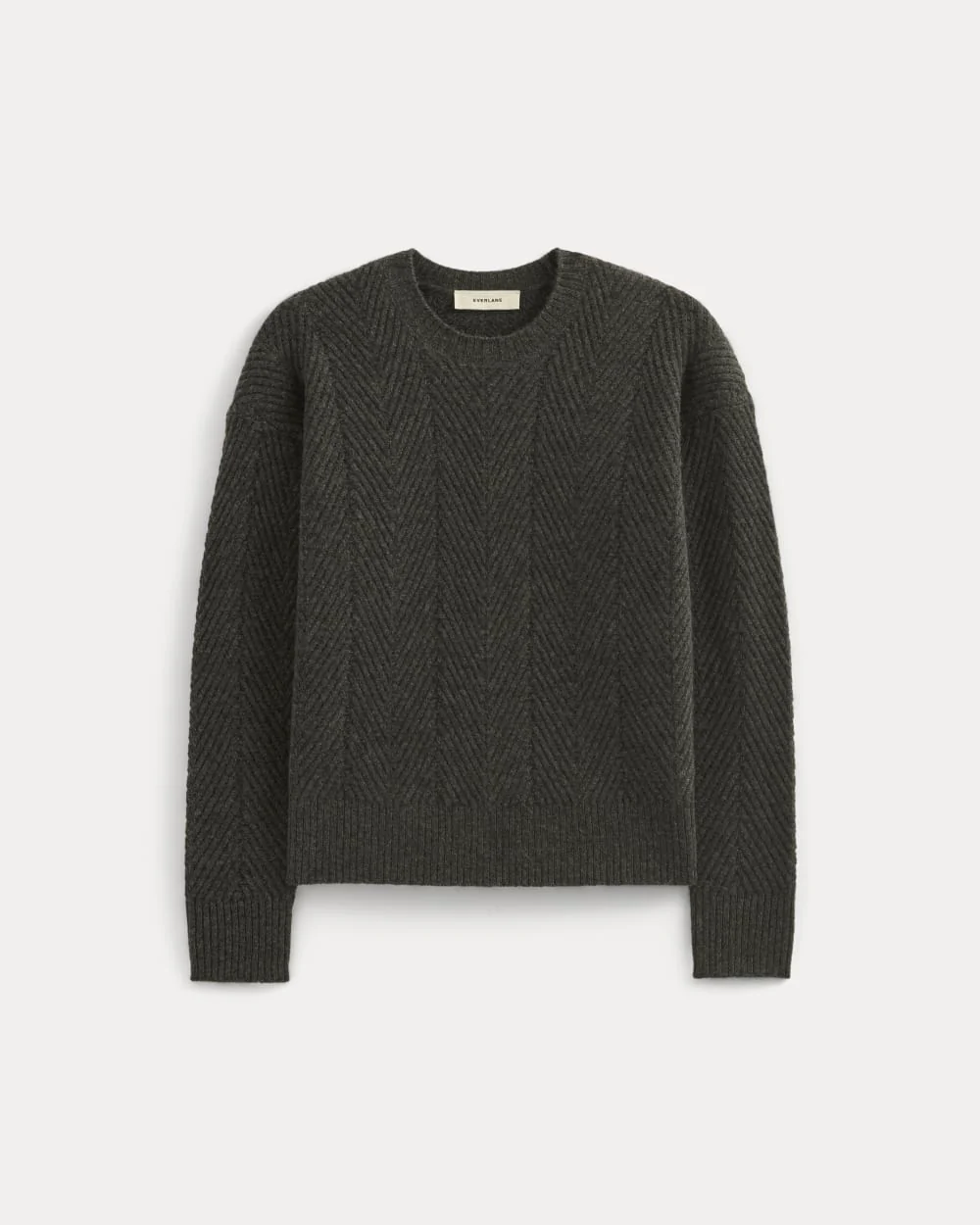 Cashmere Herringbone Sweater | Heather Charcoal