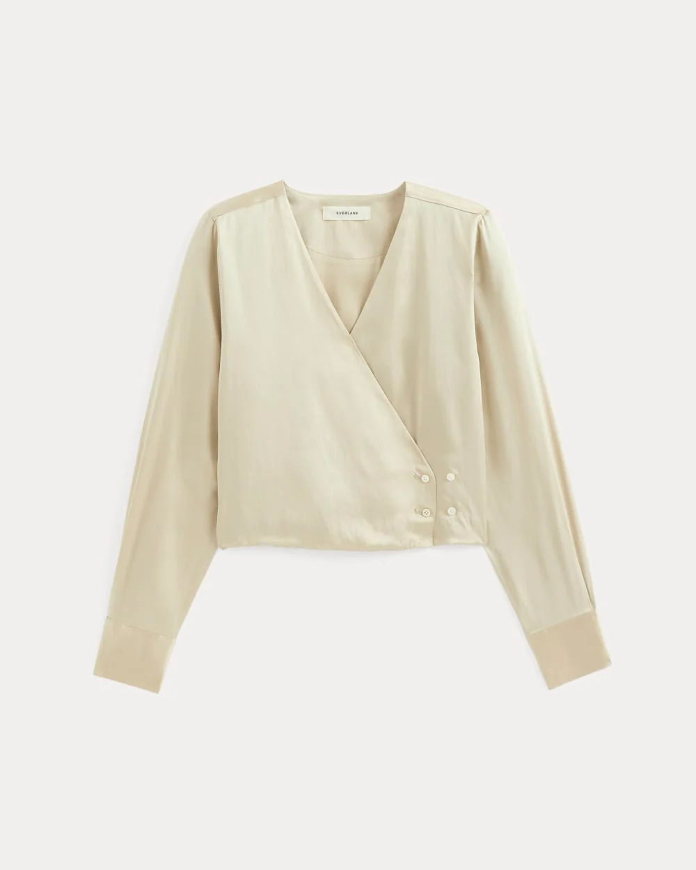 Wrap Top in Silk Charmeuse | Peyote