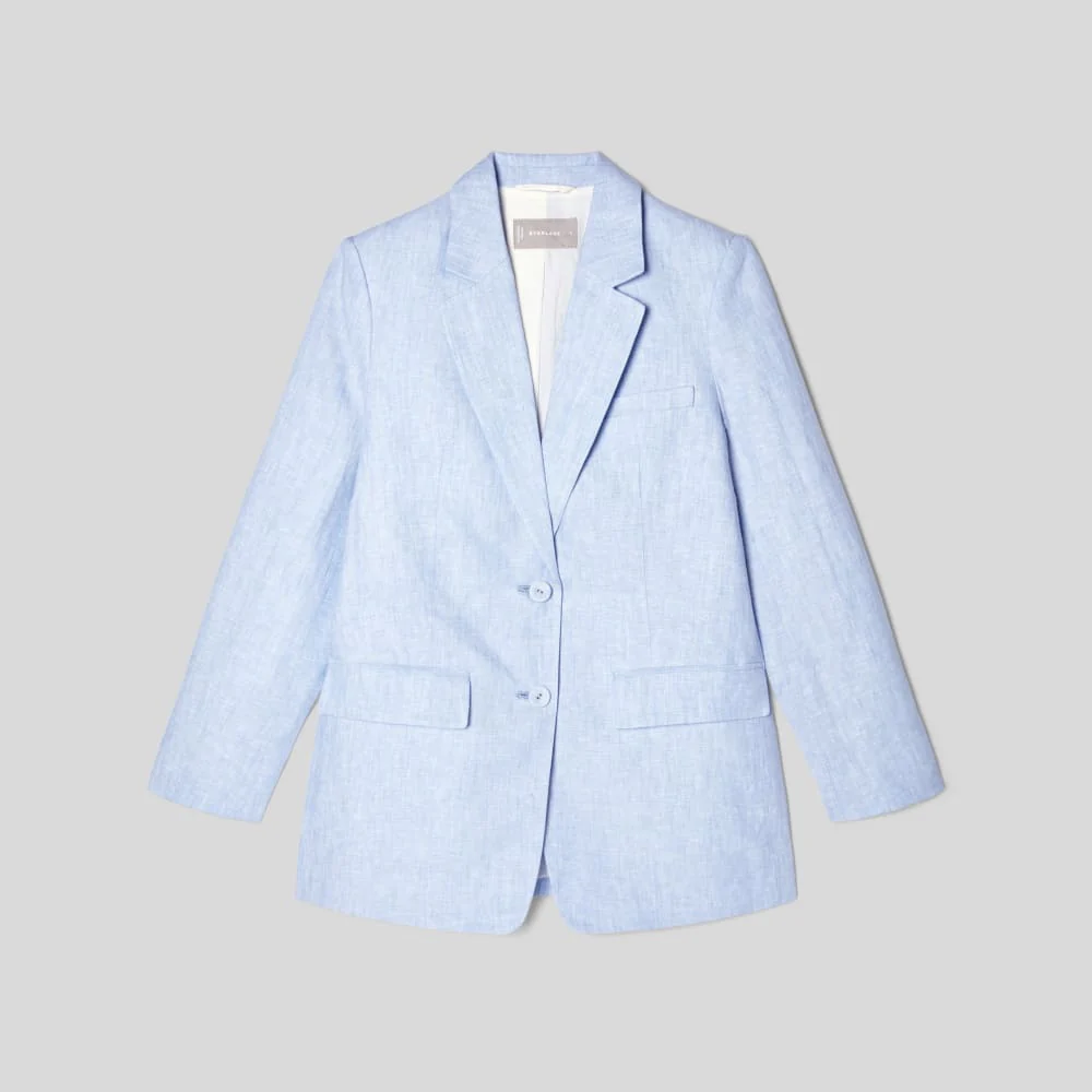 The Oversized Blazer in Linen | Light Blue