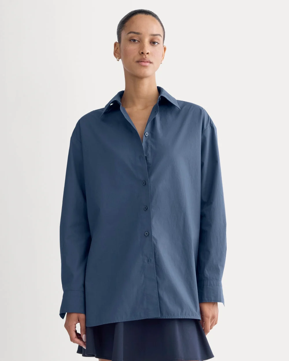 The Boyfriend Shirt in Ultrasoft Cotton | Deep Lazuli Blue