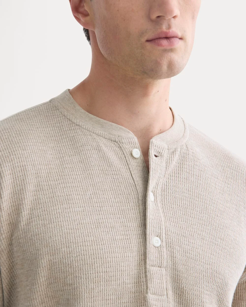 Thermal Henley in Cozy Waffle | Heathered Oatmeal