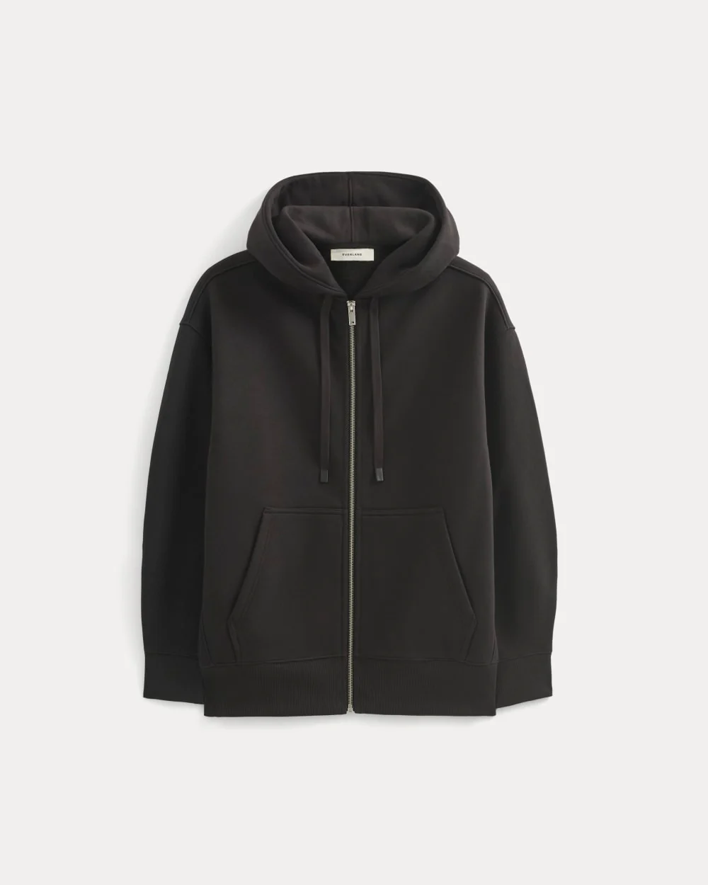 Luxe Fleece Oversized Full-Zip Hoodie | Black