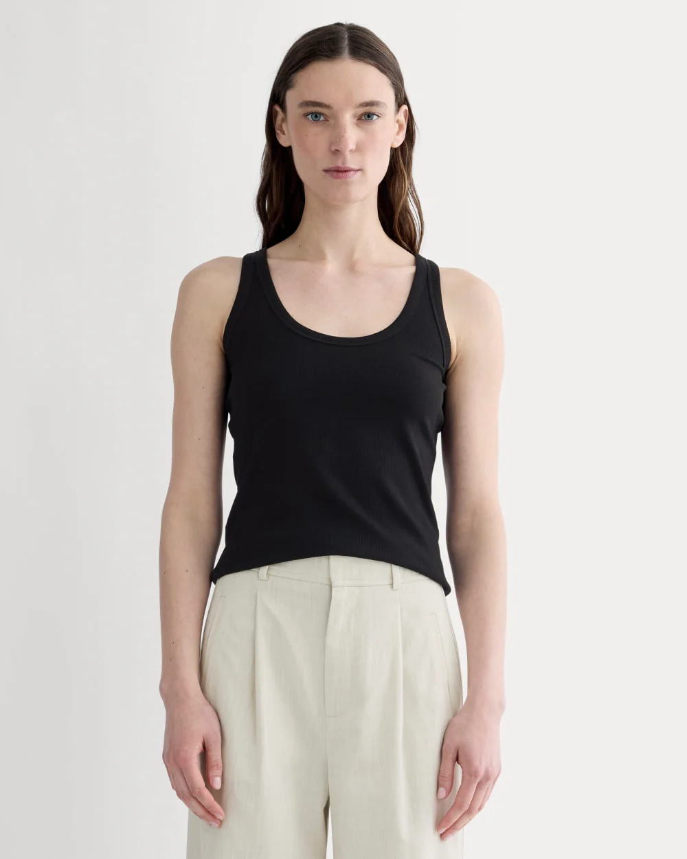 The Shimmy Scoop-Neck Tank | Black