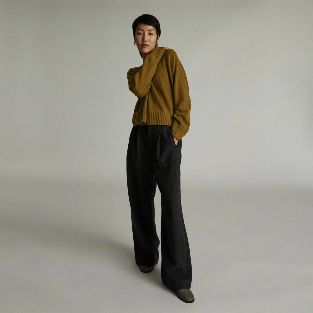 The Cashmere Boxy Crew | Tapenade