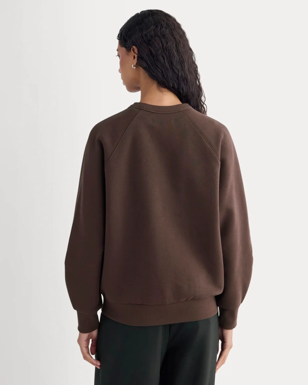 Luxe Fleece Raglan Crewneck | Dark Chocolate