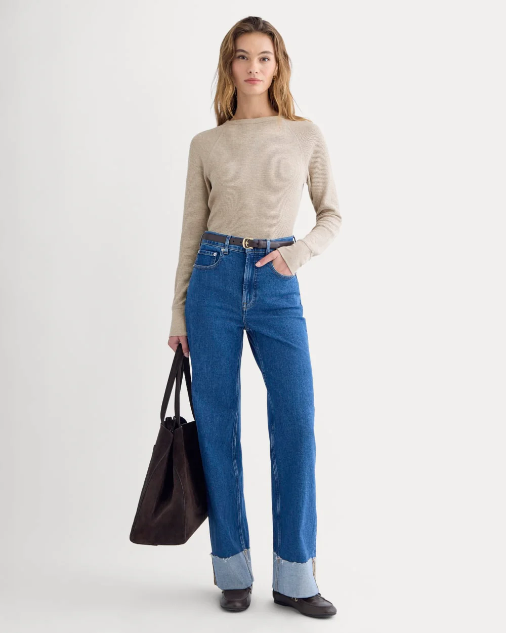 Slim-Fit Crew in Cozy Waffle | Heathered Oatmeal