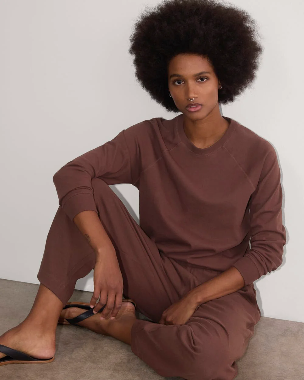 The Off-Duty Long-Sleeve Tee | Dark Mahogany