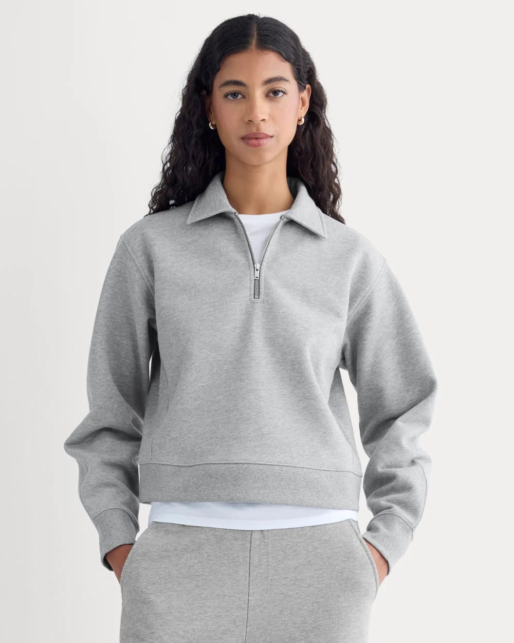 Luxe Fleece Zip Polo | Vintage Heather Grey