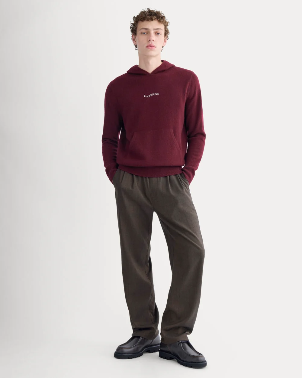 Everlane x Peace & Quiet Cashmere Hoodie | Wine