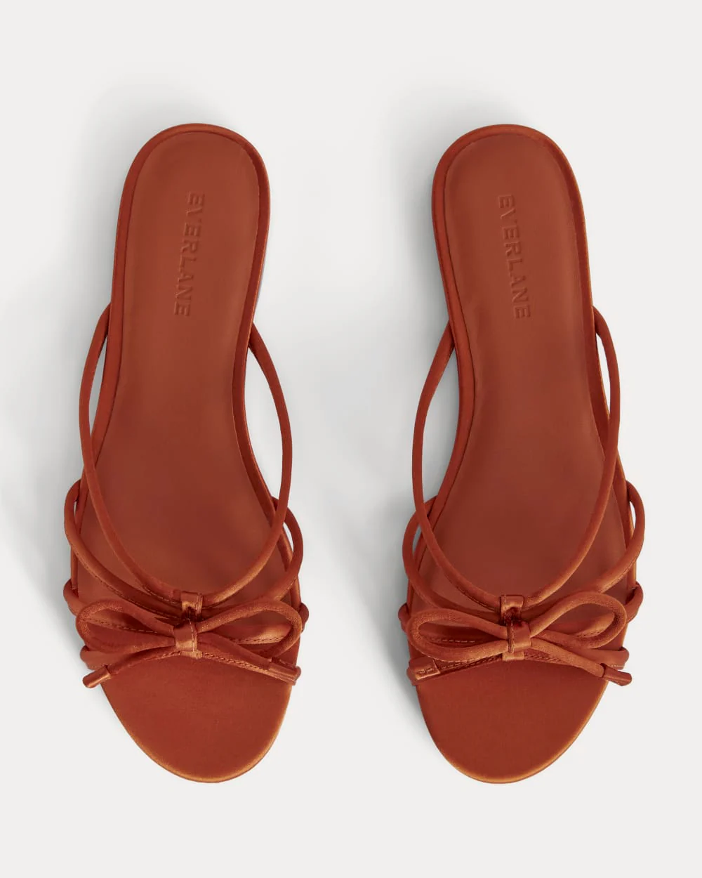 The Bow Sandal | Deep Amber Satin