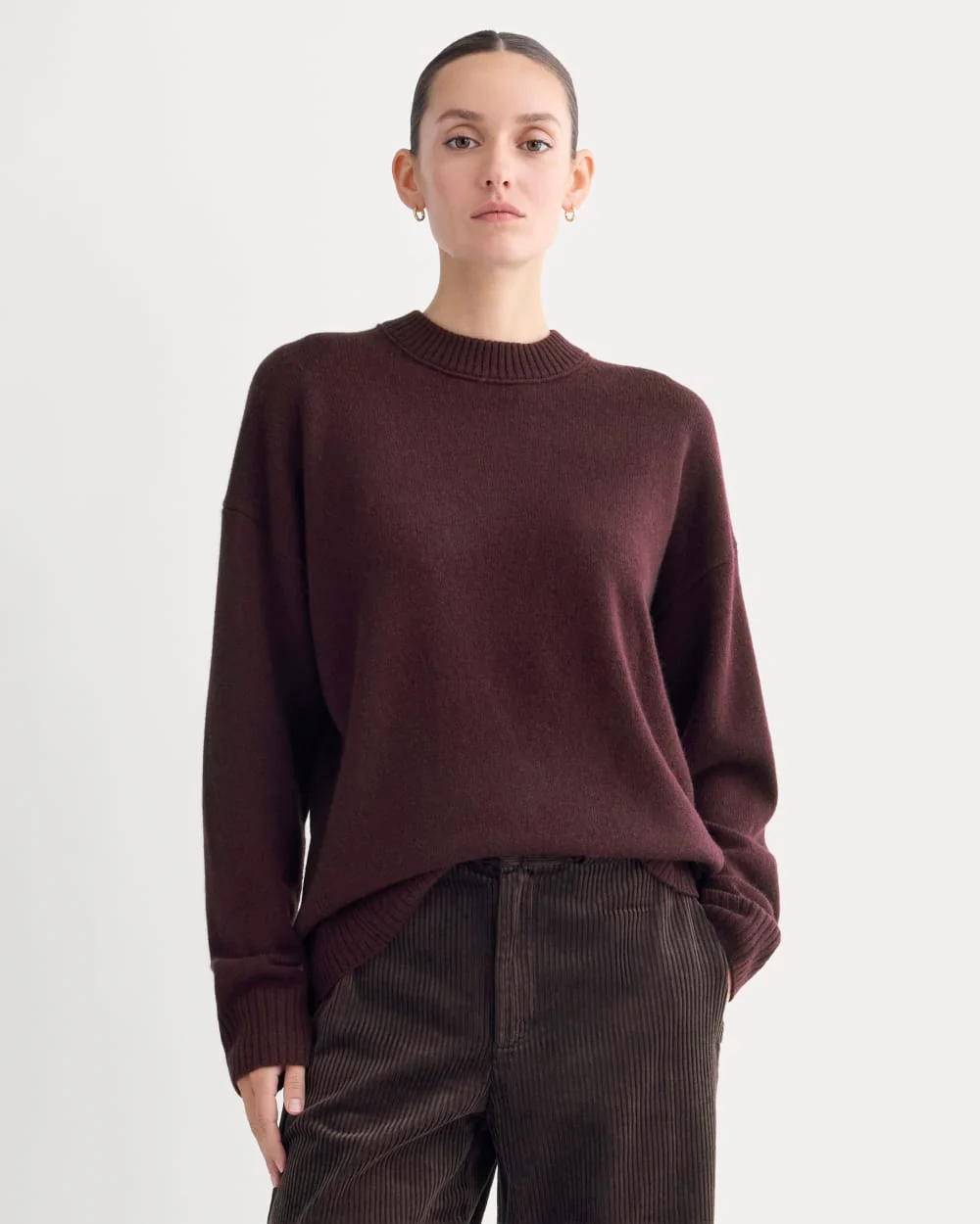 Cashmere Boyfriend Sweater | Wine