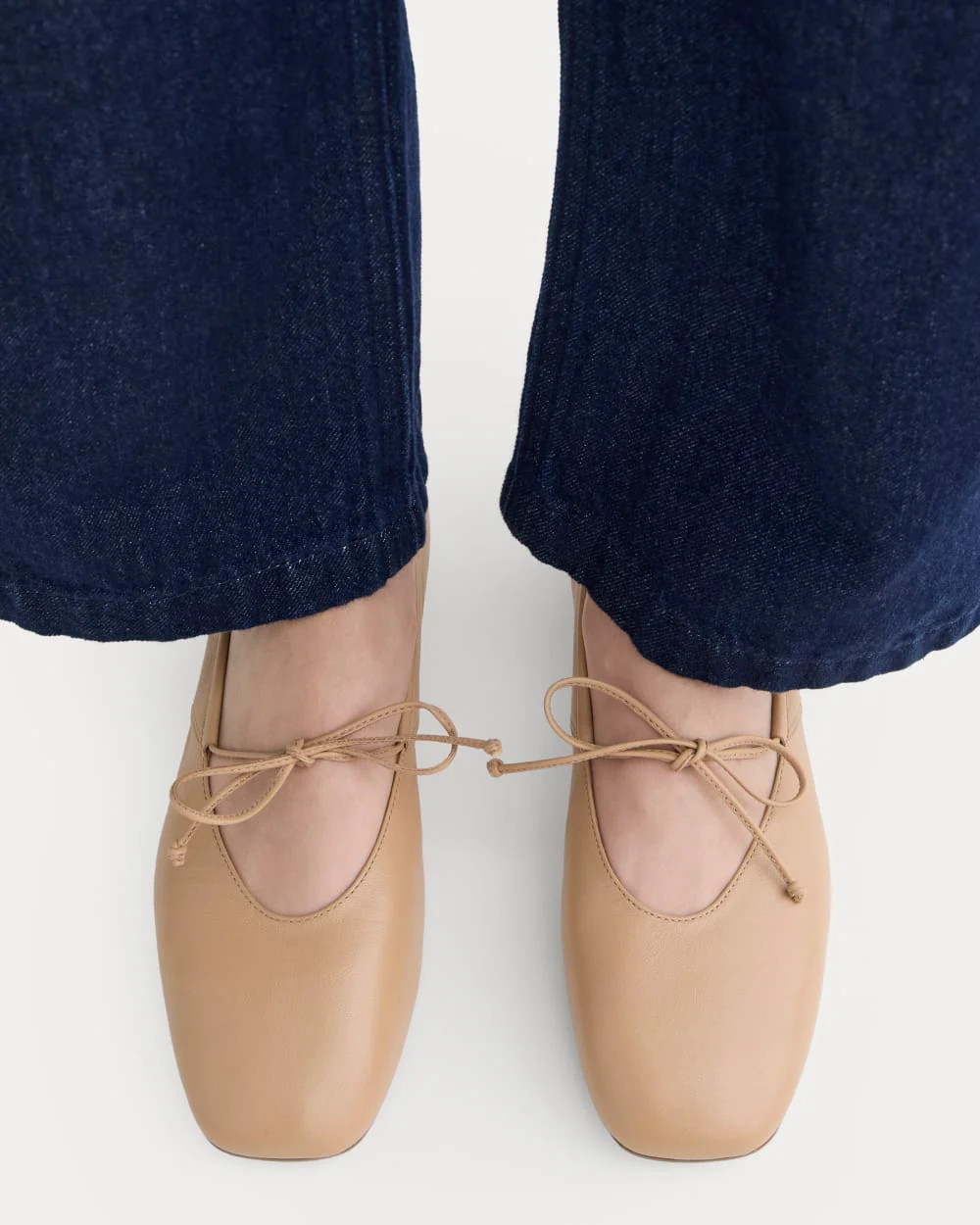 Leather Keyhole Flat | Blush Tan
