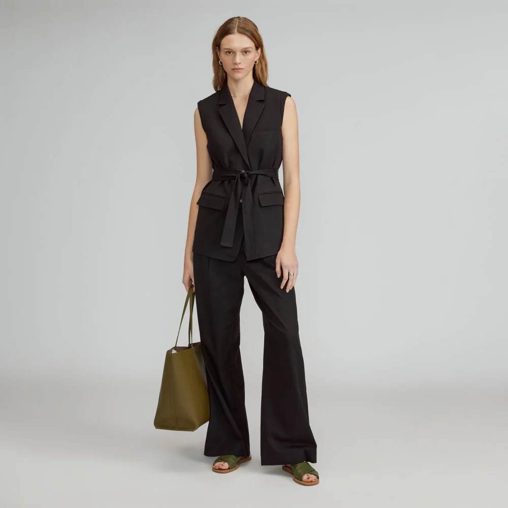 The Sleeveless Blazer in Buttersmooth | Black