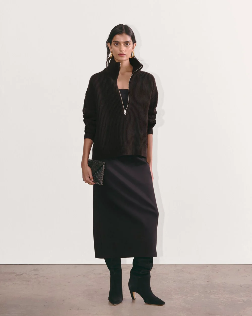 The Half-Zip Sweater in Luxe Merino | Black