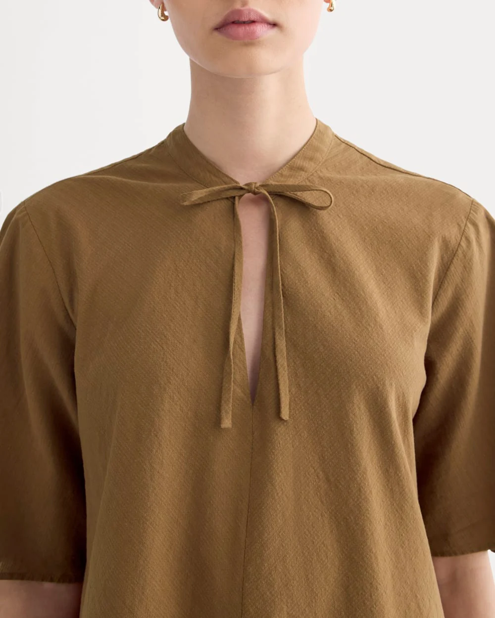 The Gauze Tie-Front Shirt | Toffee