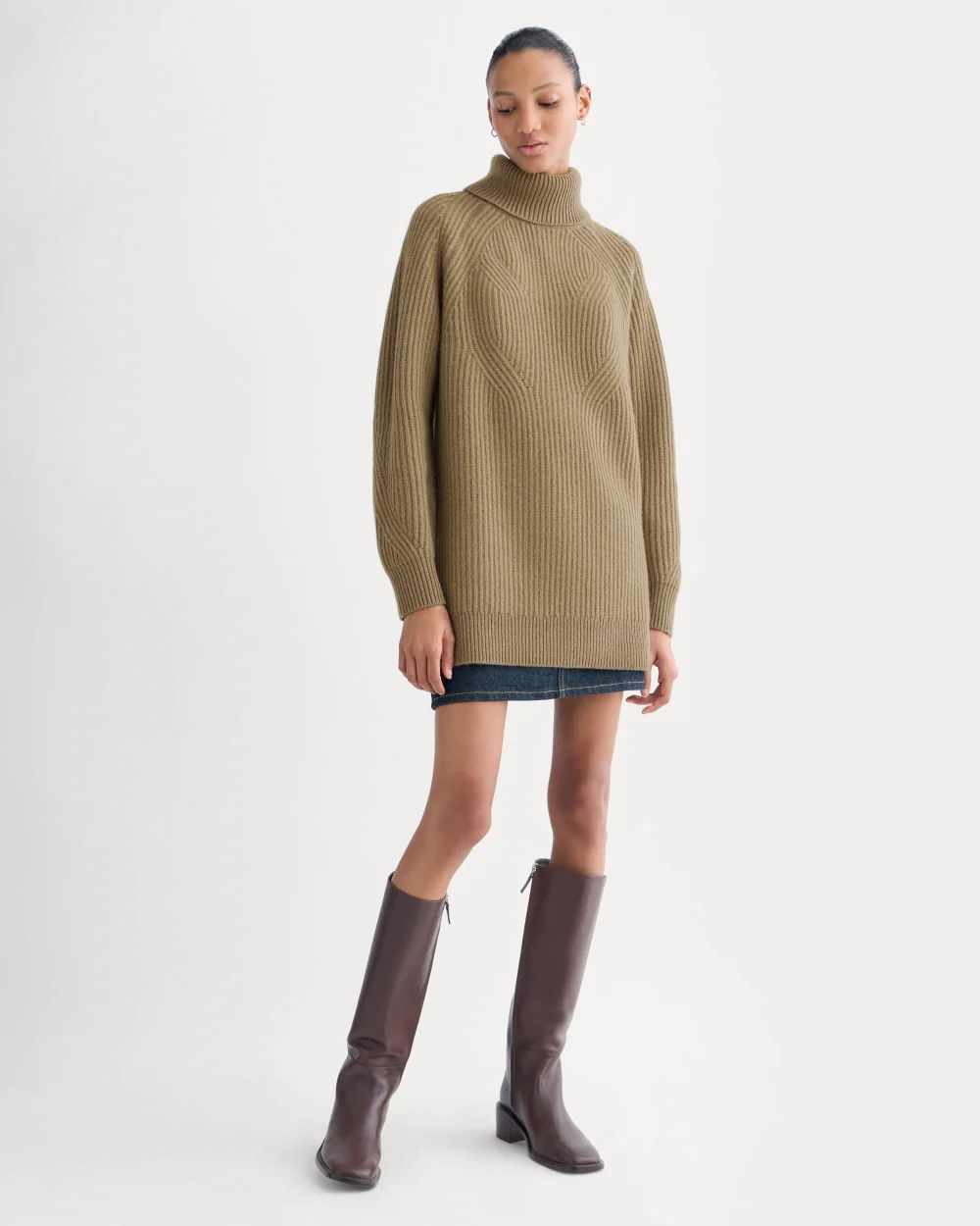 Cocoon Turtleneck in Wool Cashmere | Toast