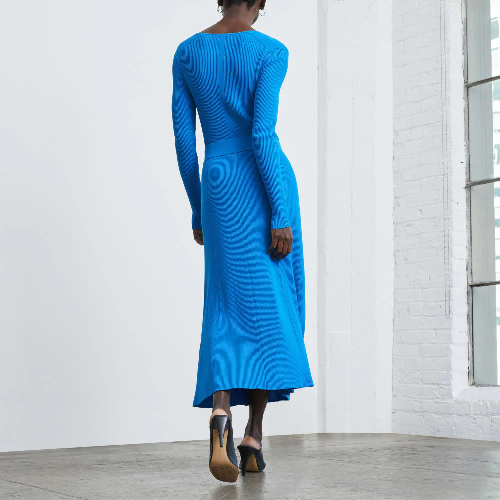The Ribbed Knit Skirt | Brilliant Blue